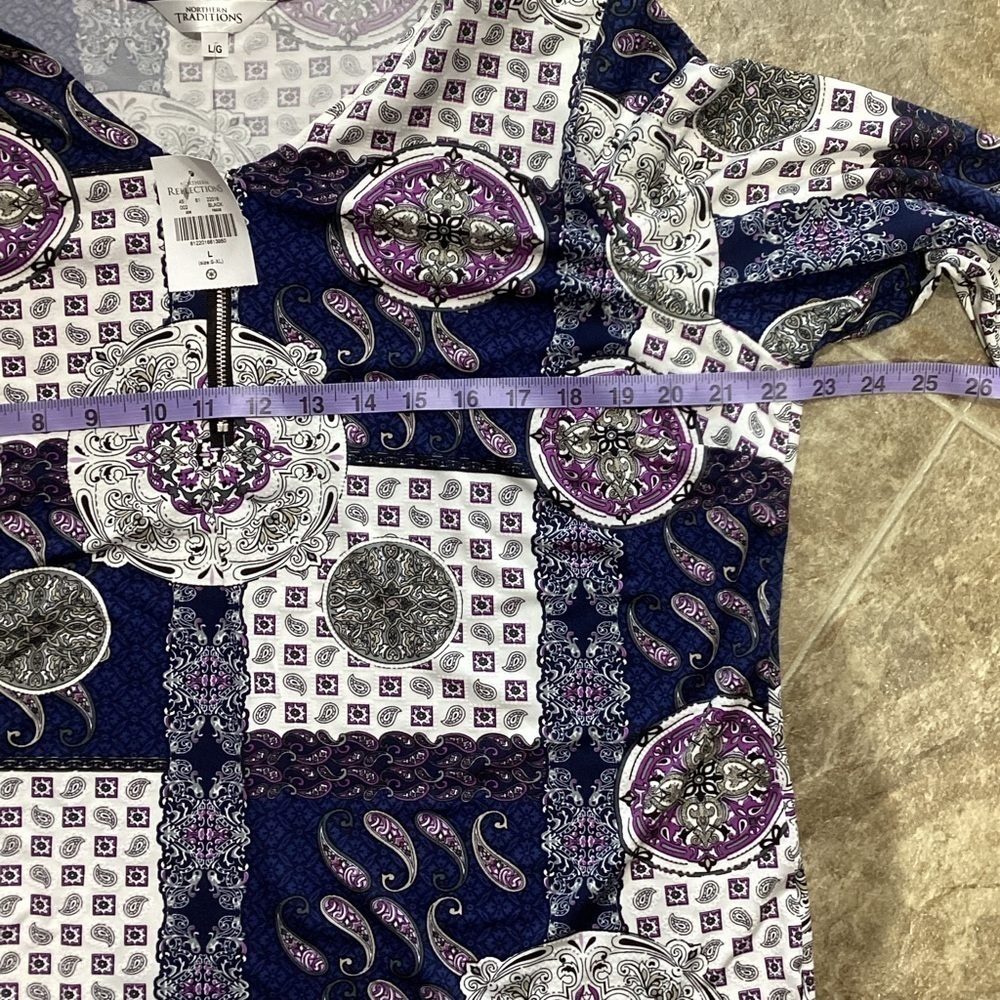 Northern Reflections Long Sleeve Women’s Shirt Northern Traditions Patchwork NWT - Picture 5 of 8